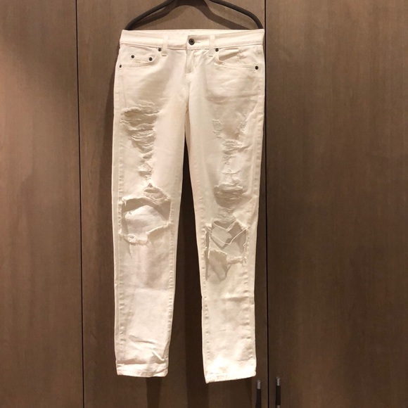 Carmar Denim - CARMAR white ripped boyfriend jeans